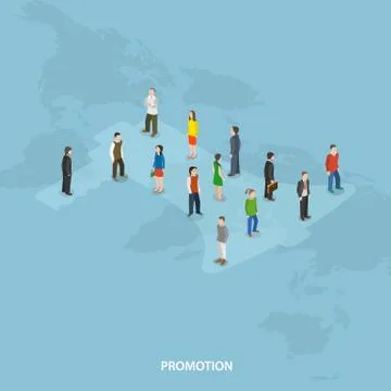 Promotion flat isometric vector concept. Stock Illustration