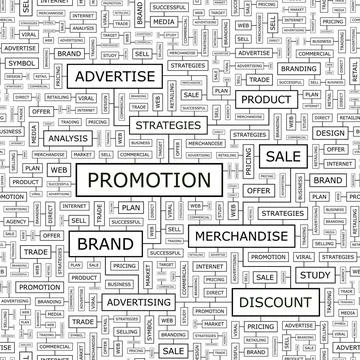 PROMOTION PROMOTION. Seamless pattern. Word cloud illustration. Copyright:... Stock Photos