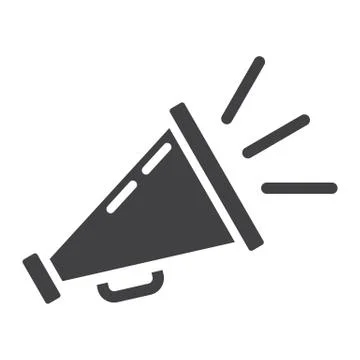 Promotion solid icon, business and loudspeaker Stock Illustration