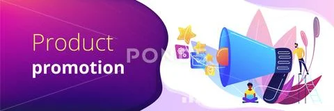 Promotion strategy concept banner header. Stock Illustration
