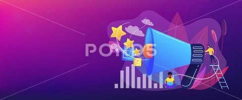 Promotion strategy concept banner header. Stock Illustration