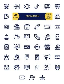 Promotion Vector Graphics featuring 41 Bold Line PIXEL Perfect High Resolut.. Stock-Illustration