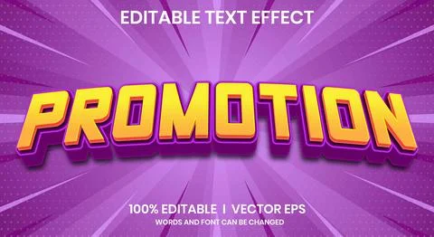 Promotion vector text effect with modern style design Stock Illustration