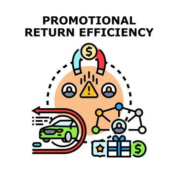 Promotional activity for return efficiency business concept 스톡 일러스트