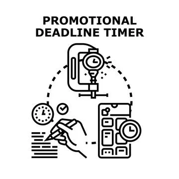 Promotional deadline timer concept vector illustration 库存插图