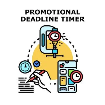 Promotional deadline timer concept vector illustration 库存插图