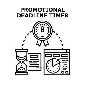 Promotional deadline timer managing important project schedule イラスト素材