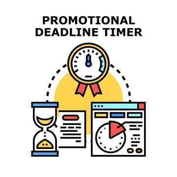 Promotional deadline timer managing important project schedule 스톡 일러스트