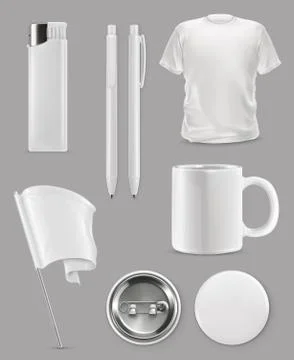 Promotional items, vector set mockup Illustrazione stock