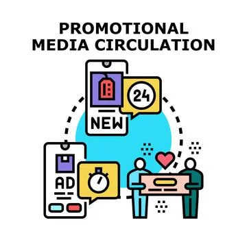 Promotional media circulation concept vector illustration Illustrazione stock