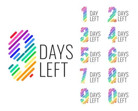 Promotional number of days left countdown banner Stock Illustration