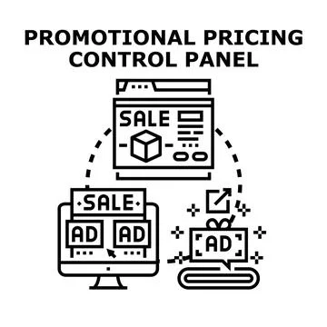 Promotional pricing control panel managing digital marketing イラスト素材