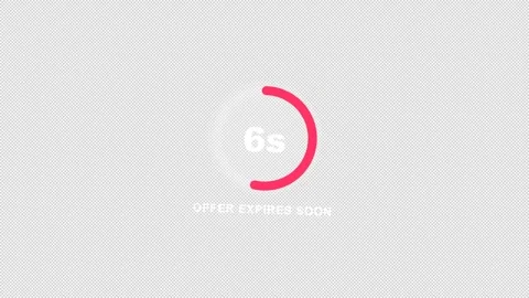 Promotional Retail Sale Countdown Timer Clock Transparent Overlay Animation Stock Footage 346156832