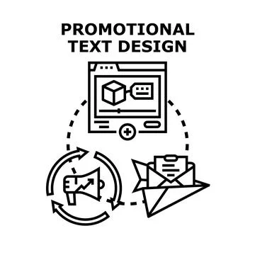 Promotional text design concept creating digital advertising campaign Stock Illustration