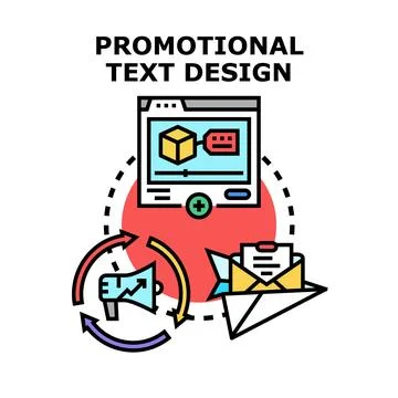 Promotional text design concept creating digital advertising campaign Stock Illustration