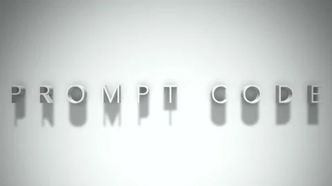 Prompt code 3D title animation with shadows on a white background Stock Footage 297571484