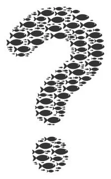 Prompt Composition of Fish Icons Illustrazione stock