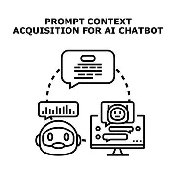Prompt context acquisition for ai chatbot concept Stock Illustration