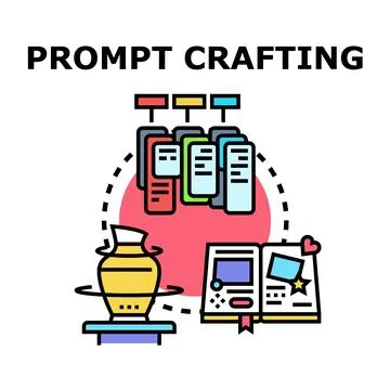 Prompt crafting for artificial intelligence generation concept Illustrazione stock