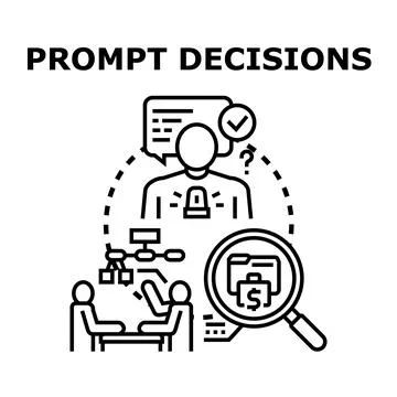 Prompt decisions making process concept vector 库存插图