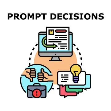 Prompt decisions process with business problem solving 스톡 일러스트