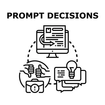 Prompt decisions process with business problem solving Ilustração Stock