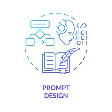Prompt design blue gradient concept icon Stock Illustration