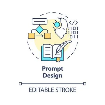 Prompt design multi color concept icon Stock Illustration