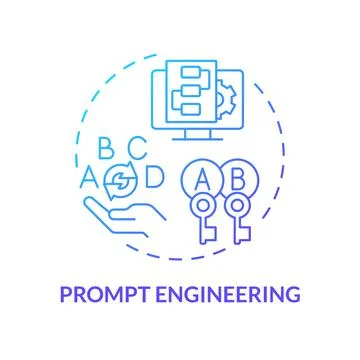 Prompt engineering blue gradient concept icon Stock Illustration
