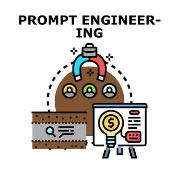 Prompt engineering concept generating artificial intelligence data イラスト素材