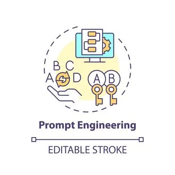Prompt engineering multi color concept icon Stock Illustration