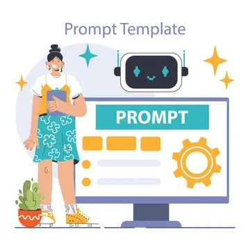 Prompt-engineers writing a command to a artificial neuron network 스톡 일러스트