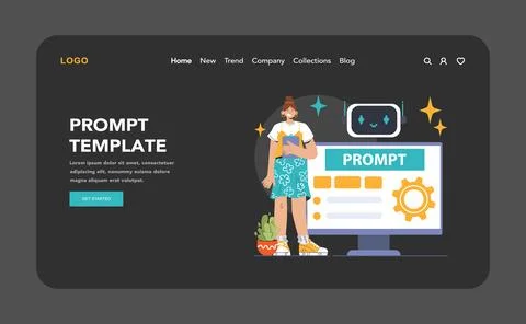 Prompt-engineers writing a command to a artificial neuron network 스톡 일러스트