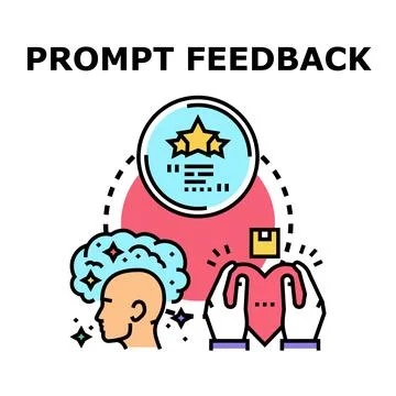Prompt feedback concept for user experience evaluation Stock Illustration
