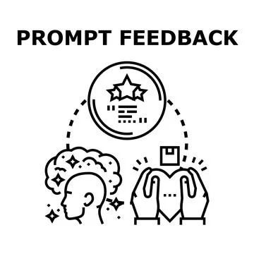 Prompt feedback concept for user experience evaluation Stock Illustration