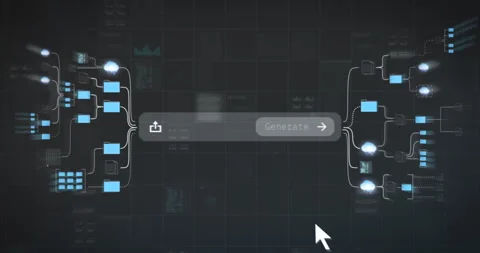 Prompt input field of an artificial intelligence, generate button is clicked Stock Footage 277803252