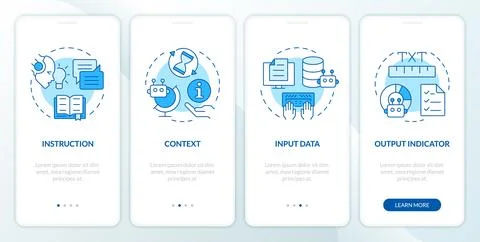 Prompt key elements blue onboarding mobile app screen 스톡 일러스트