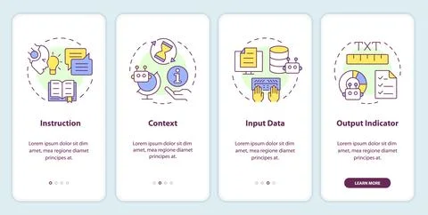 Prompt key elements onboarding mobile app screen Stock Illustration