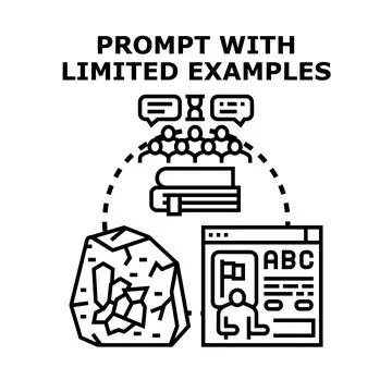 Prompt with limited examples concept learning illustration Stock Illustration