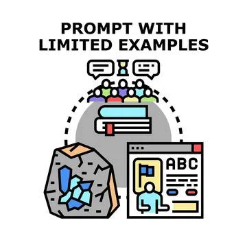 Prompt with limited examples concept learning illustration Stock Illustration