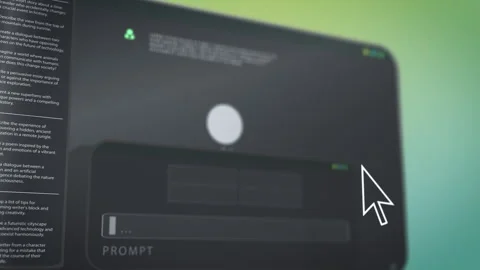 Prompt message interface of artificial intelligence software input to create ai Stock Footage 261053157