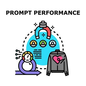Prompt performance optimizing customer user experience Stock Illustration