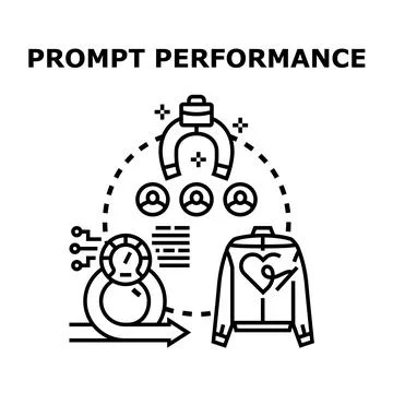 Prompt performance optimizing customer user experience Stock Illustration