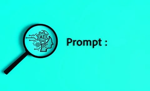 Prompt text, Chatbot on computer with smart Artificial Intelligence Stock Photos