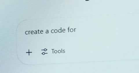 Prompting AI to Create Code via Chat Interface Stock Footage 313984737