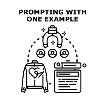 Prompting language model artificial intelligence concept Illustrazione stock