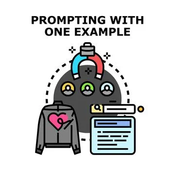 Prompting language model artificial intelligence concept Stockillustratie