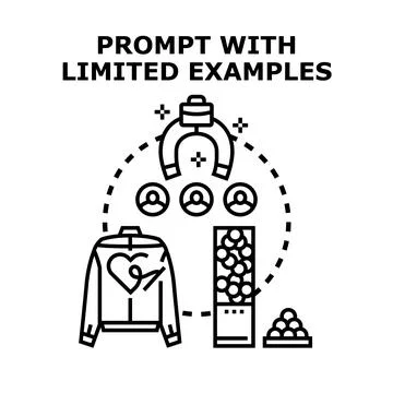 Prompting language model with limited examples concept Illustrazione stock