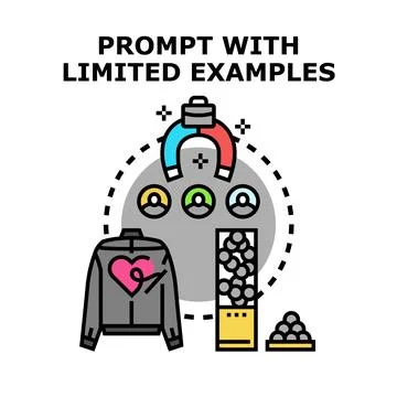Prompting language model with limited examples concept Stock Illustration