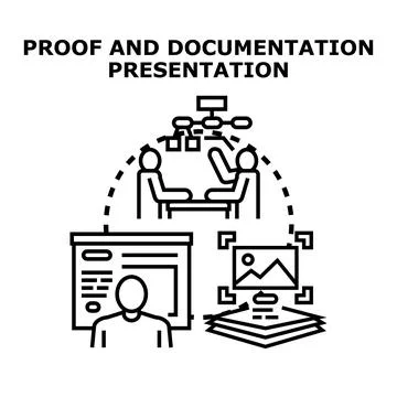 Proof and documentation presentation concept vector Stock Illustration